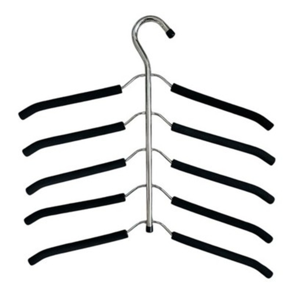 5 Tier Chrome Blouse Tree Hanger Non-Slip Space Saver Shirt Dress Set of 2